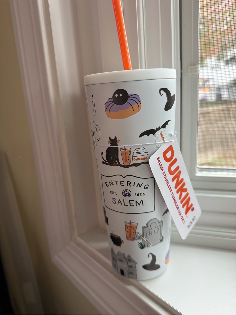 NWT! 2026 Dunkin Salem Halloween 22-oz Stainless Tumbler